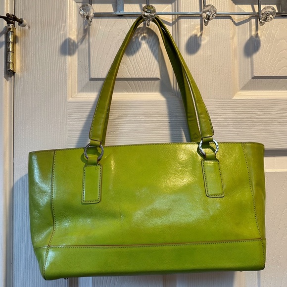 Monsac Bags Monsac Patent Leather Green Tote Poshmark